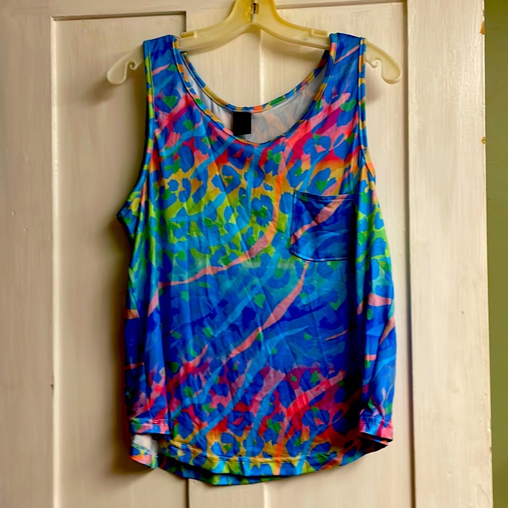 Pajama set, blue/ green leopard, L